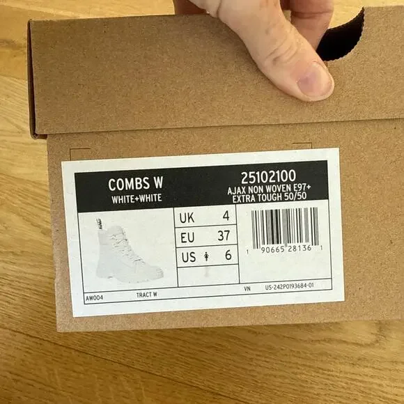 Dr. Martens - Combs Ajax Non Woven E97 Extra Tough 50/50 Poly Casual Boots White - Picture 2 of 7